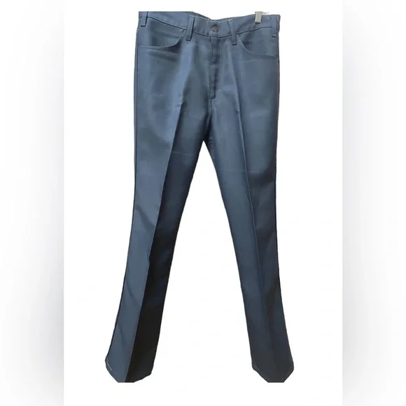 Vintage Levis 10517 Blue Polyester Dacron Stay Press Pants 32 /33 - Picture 2 of 7